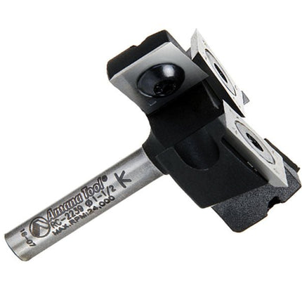 Outillage - Fraiseuse CNC numérique - Fraise Amana Tool - Amana Tool® - Fraise à surfacer - RC - 2239 - Ø38,1mm - Queue 6mm - 4x plaquette indexable (2x BAS + 2x CÔTÉ) - CNC - STEP - KALLISTO