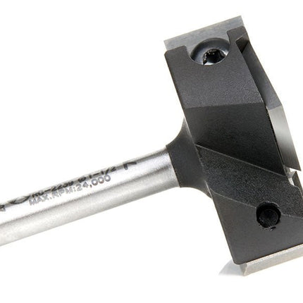 Outillage - Fraiseuse CNC numérique - Fraise Amana Tool - Amana Tool® - Fraise à surfacer - RC - 2239 - Ø38,1mm - Queue 6mm - 4x plaquette indexable (2x BAS + 2x CÔTÉ) - CNC - STEP - KALLISTO