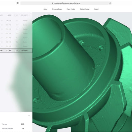 Logiciel-Plateforme de stockage et de collaboration en ligne de Numérisation 3D et Traitement numérique - ARTEC CLOUD- ARTEC - KALLISTO